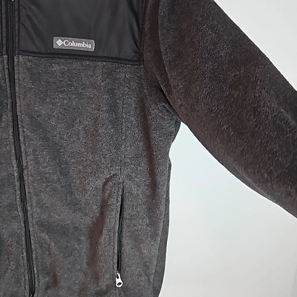 Men's Columbia Ultra Soft Fleece Zipper Jackets Gray/ black Size Medium - Picture 7 of 10